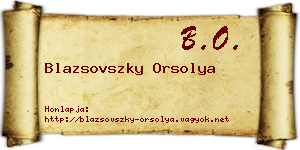 Blazsovszky Orsolya névjegykártya