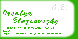 orsolya blazsovszky business card